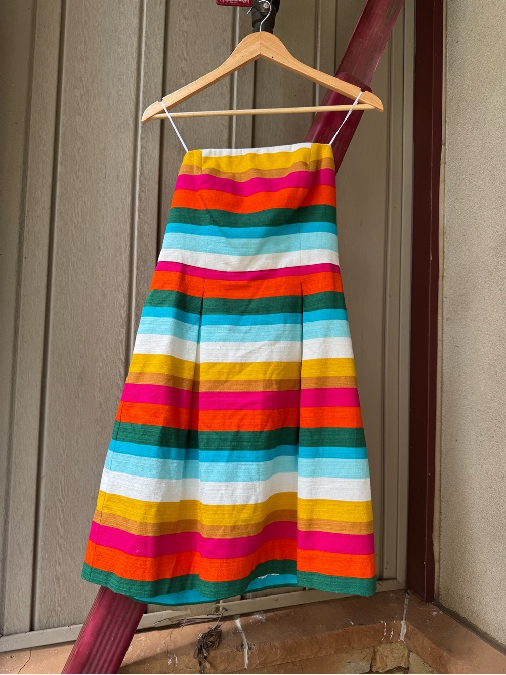 Trina Turk Multicolor Striped Mini Dress - Pink, Orange, Teal, Yellow, White